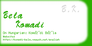 bela komadi business card